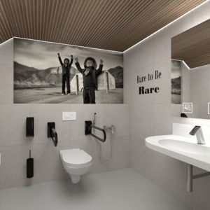 Novosan WC-tilasuunnittelu. 3D-mallinnuskuva WC:stä.
