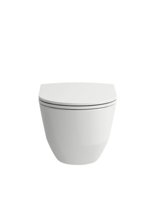 Novosan, Laufen Pro Compact-WC-istuin edestä. Väri: valkoinen. Tuotenumero: 8209654000001.