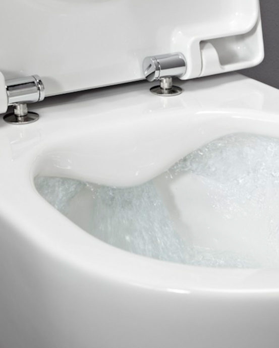 Huuhtelukaulukseton Rimless-tekniikka huuhtelee WC-istuimen tehokkaasti.