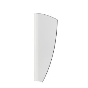 Novosan uJo-pisuaariväliseinä purje-malli, valkoinen levy, valkoinen kiinnitysprofiili.