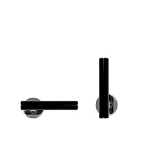 Novosan Pito Deluxe WC-paperiteline. Väri RAL9005, musta, krominen kiinnitysnuppi.