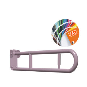 Novosan, Pito, Classic-sarja, suora ylöspäin kääntyvä tukikaide/kahva. Tukikahvassa on pidike WC-paperirullalle. Väri: RAL4009. Myös muut RAL-värit.