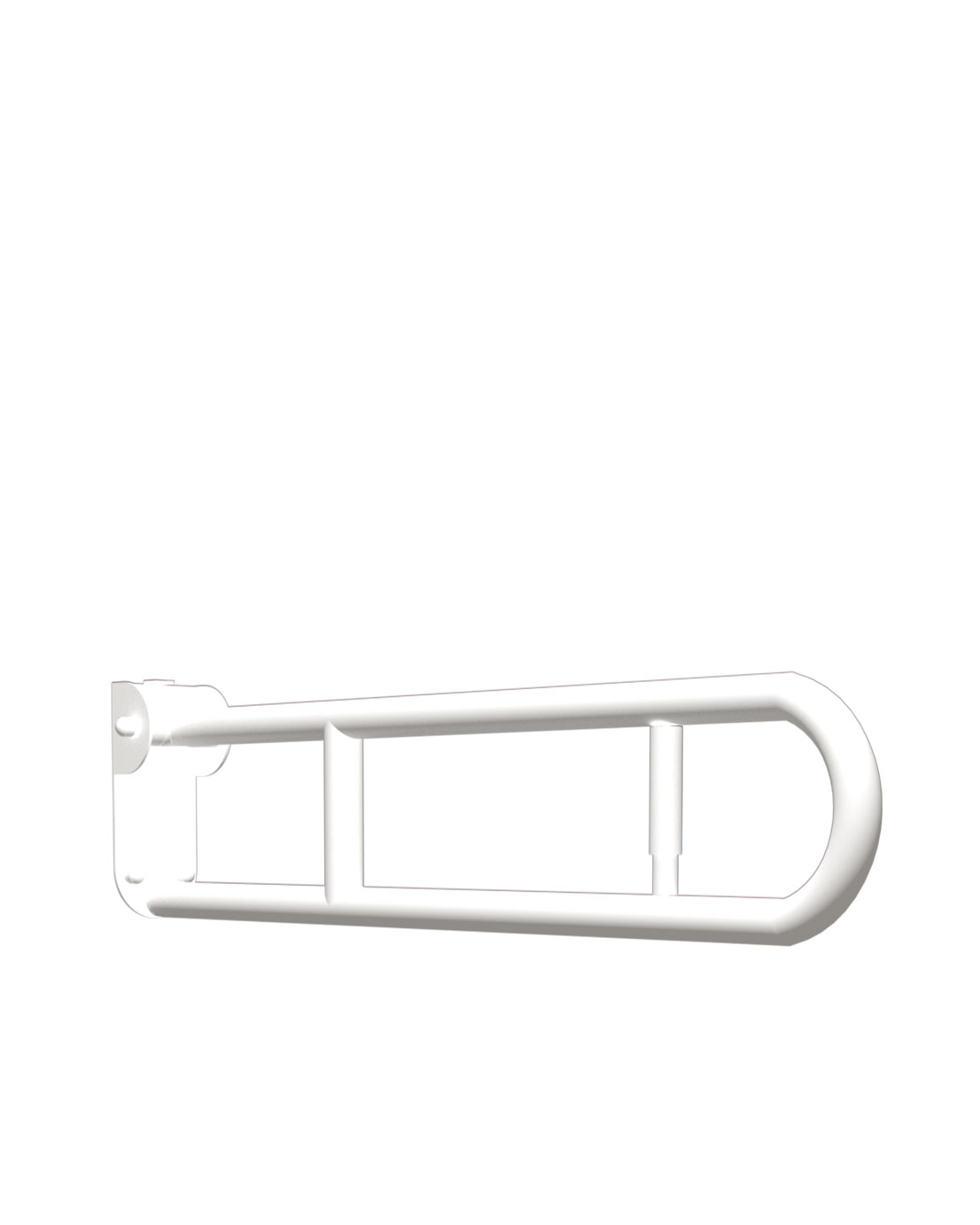 Novosan, Pito, Classic-sarja, suora ylöspäin kääntyvä tukikahva WC-paperipidikkeellä. Väri: valkoinen, RAL9016.