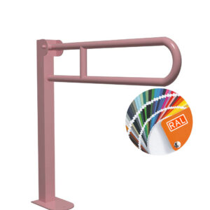 Novosan, Pito, Classic-sarja, suora ylöspäin kääntyvä tukikaide/kahva WC-istuimelle. Malli: jalallinen. Väri: vaaleanpunainen, RAL3015. Myös muut RAL-värit.