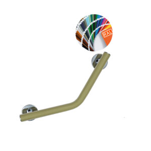 Tukikahva 45° kulma, kromiset nupit. Malli: Novosan, Pito-Deluxe, INOX. Väri: RAL6013. Koko 25 x 25 cm.