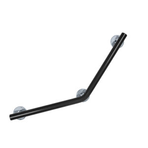 Tukikahva 45° kulma, kromiset nupit. Malli: Novosan, Pito-Deluxe, INOX. Väri: RAL9005 musta. Koko 40 x 40 cm.