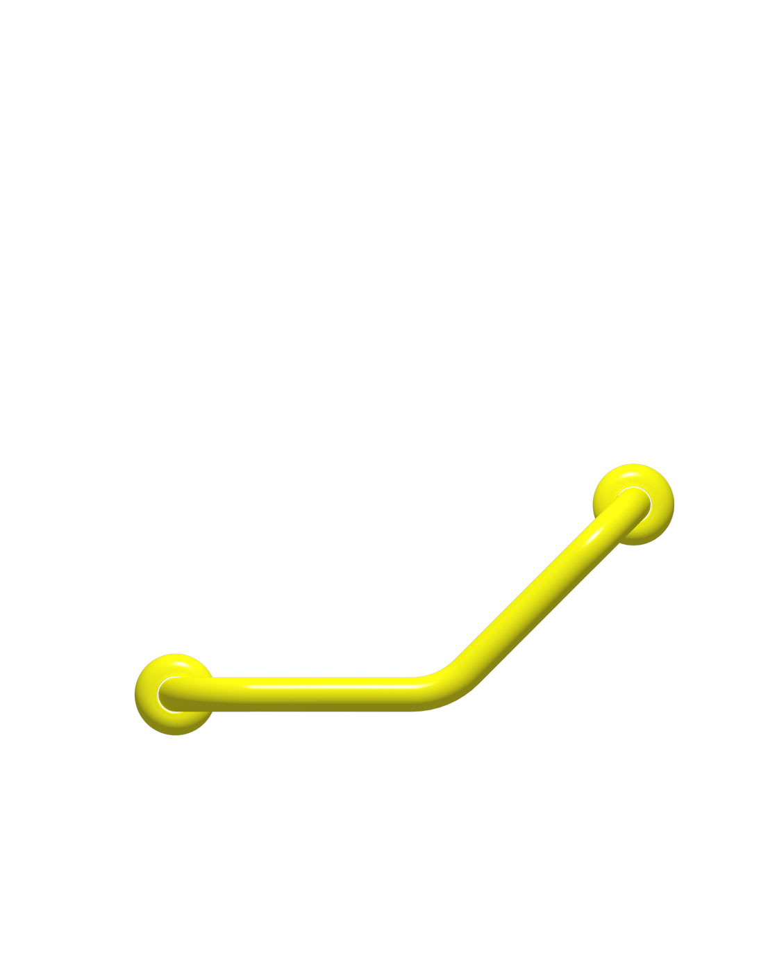 Seinään kiinnitettävä Pito-tukikahva 45 asteen kulmalla. Väri: RAL 1026.