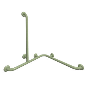 Pito Classic-kulmatukitanko vertikaalisella lisäkahvalla, korkeus 70 cm. Väri:vihreä, RAL6021. Koko: 70×70 cm