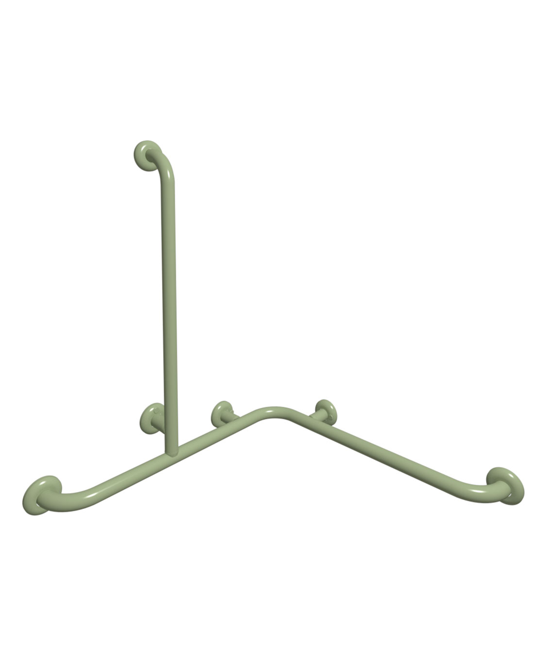 Pito Classic-kulmatukitanko vertikaalisella lisäkahvalla, korkeus 70 cm. Väri:vihreä, RAL6021. Koko: 70×70 cm