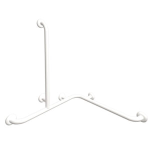 Pito Classic-kulmatukitanko vertikaalisella lisäkahvalla, korkeus 70 cm. Väri: valkoinen. Koko: 70×70 cm.