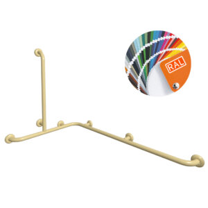 Pito Classic-kulmatukitanko vertikaalisella lisäkahvalla, korkeus 70 cm. Väri: RAL1000. Koko: 70×120 cm.