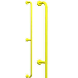 Novosan Pito Classic -tukitanko seinäkiinnityksellä. Keltainen, RAL1026. Koko: L 160x15 cm.