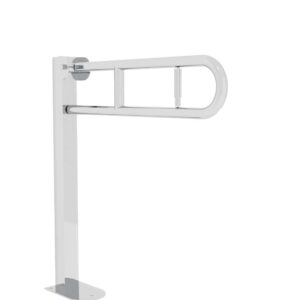 Pito-tukikaide, WC-paperiteline, jalkamalli, lattiakiinnitys, RST-teräs, kiiltävä, 80x80 cm