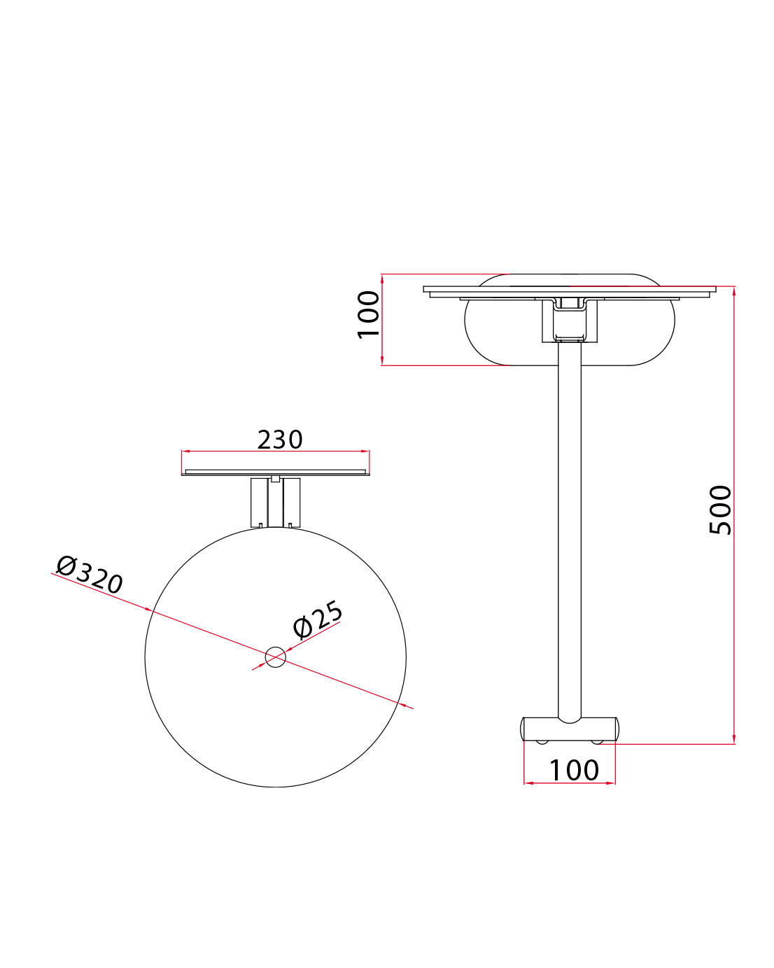 Pito-suihkutuoli tukijalalla, taittuva, musta, ø 32 cm - Image 4
