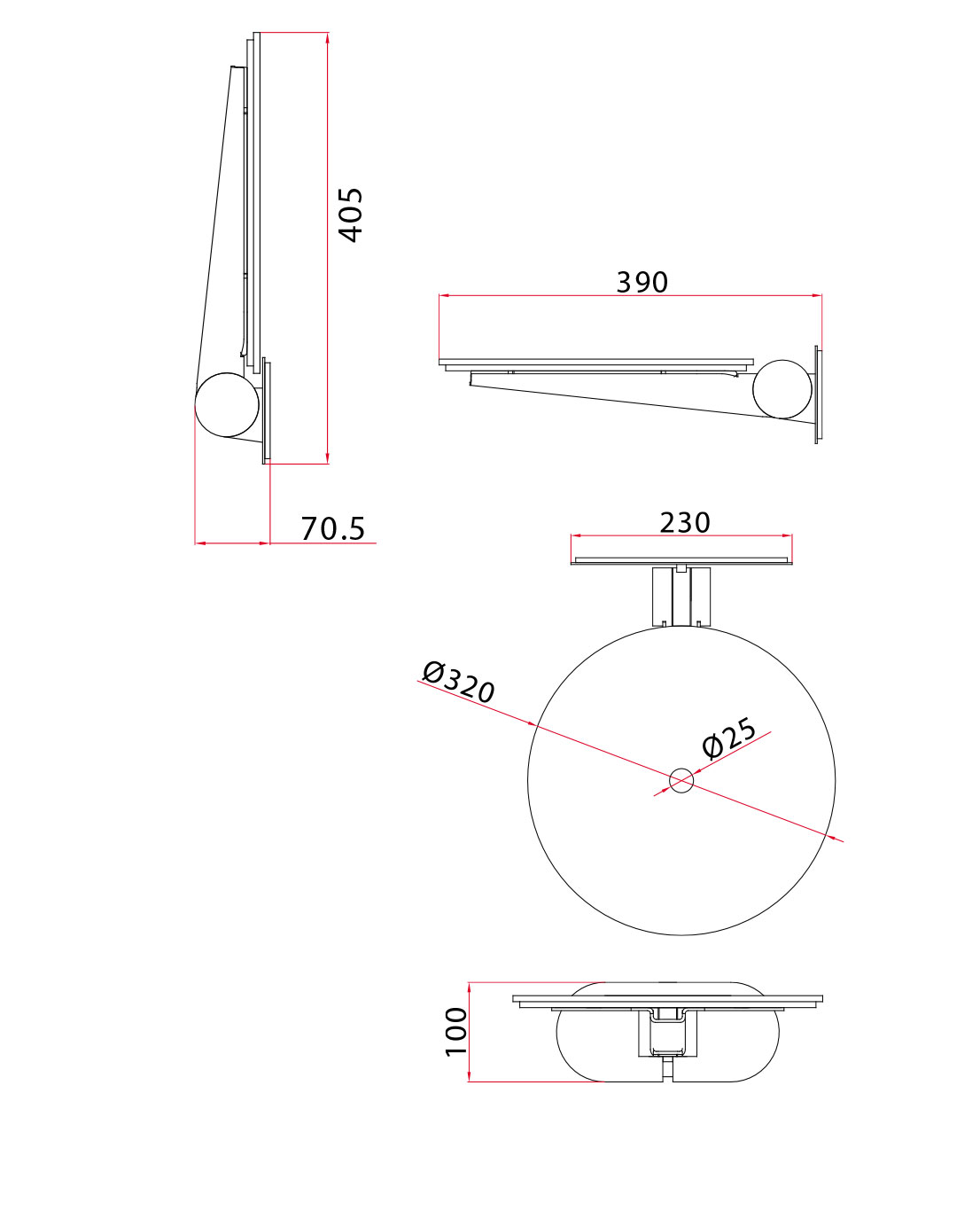Pito-suihkutuoli, taittuva, musta, ø 32 cm - Image 5