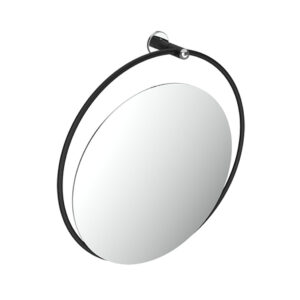 Kallistettava pyöreä peili ø 60 cm, tukevalla mustalla putkirungolla ø 70 cm. Tuotenumero: GIO-D0076/31.