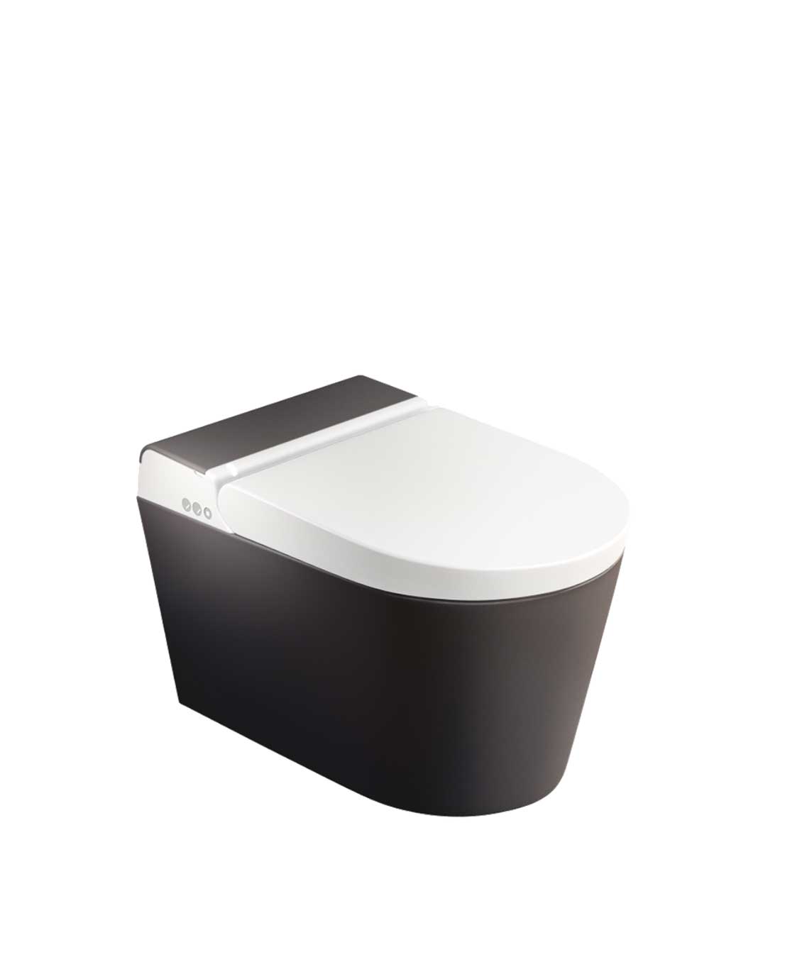 Novosan Hygea äly-WC-istuin, pesevä seinä-WC-istuin, väriyhdistelmä. WC-istuimen värit: mattavalkoinen, antrasiitti.