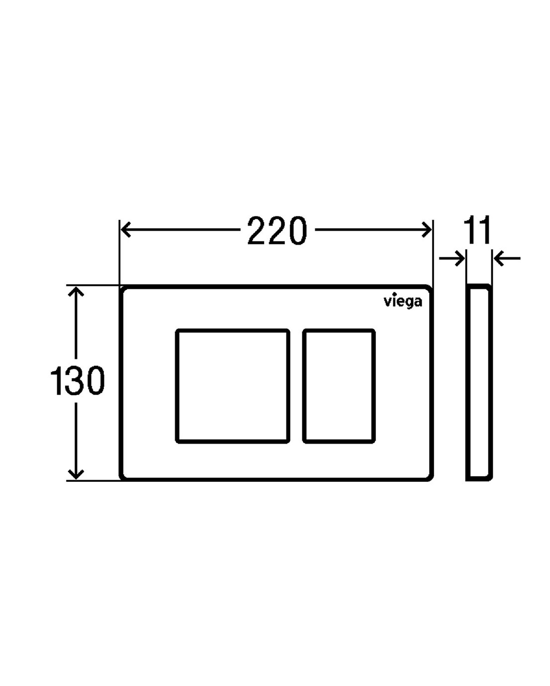 Viega Visign for Public 10 -huuhtelupainike, harjattu ruostumaton teräs - Image 3