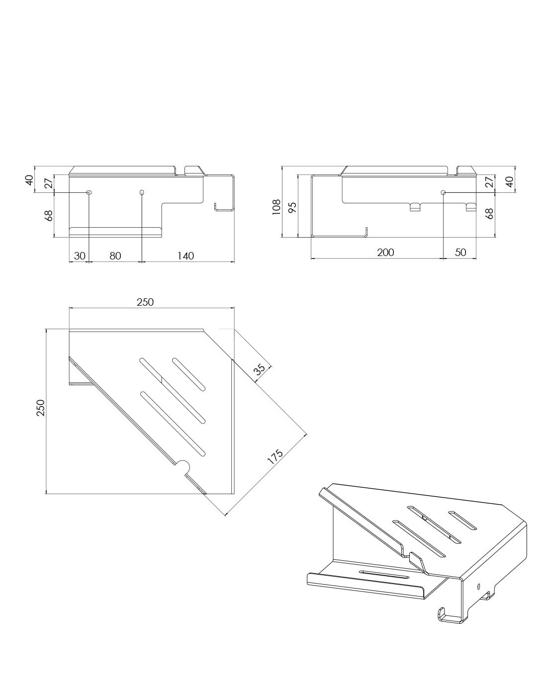 CLIA kulmahylly koukuilla ja partahöylätelineellä - Image 4