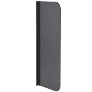 Novosan uJo-pisuaariväliseinä, suorakaide, korkea, harmaa levy, musta kiinnitysprofiili.