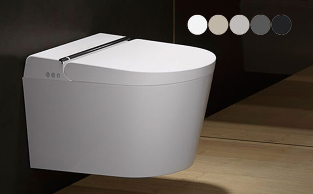 Tyylikäs Novosan Hygea-äly-WC-istuin sopii sekä koteihin että julkisiin tiloihin. Pesee ja kuivaa napin painalluksella.