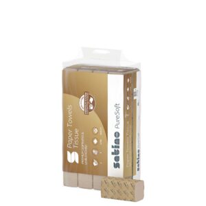 Satino PureSoft käsipyyhepaperiapaketti, Z-taitos, luonnollisesti ruskea kierrätyspaperi – Novosan.