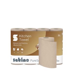 Satino PureSoft talouspaperirullapaketti, luonnollisesti ruskea kierrätyspaperi – Novosan.